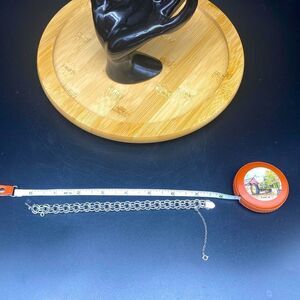 Ladies double chain Elko sterling silver 7” 22g bracelet with 2” safety chain